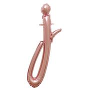 Air-Filled Rose Gold Lowercase Cursive Letter (j) Foil Balloon, 8in x 22in